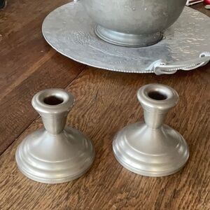 Vintage Pewter Provincetown Candlesticks by F.B. Rogers